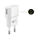 USB laadija 1 x USB + Apple Lightning kaabel 1.0m, valge