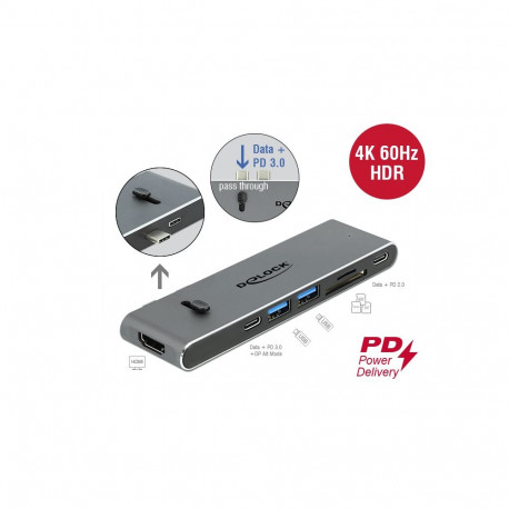 USB-C dock Mac´ile: 2xUSB-C (Thunderbolt), 1xHDMI, 2xUSB 3.2, 1xSD, 1xMicroSD