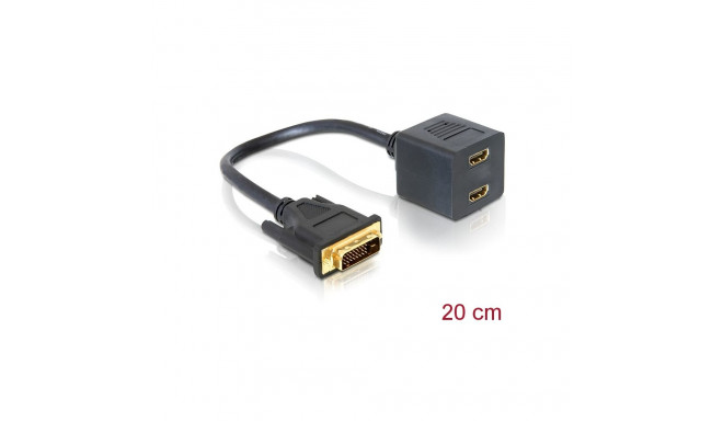 Üleminek DVI-D (M) - 2xHDMI (F) 20cm, kullatud kontaktid