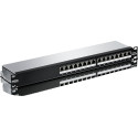 Paneel RJ45 Cat5e/Cat6/Cat6a 16 port varjestatud must