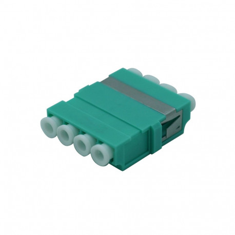 FO adapter multimode LC quad aqua
