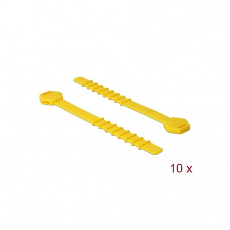Delock Silicone Cable Ties reusable 10 pieces yellow