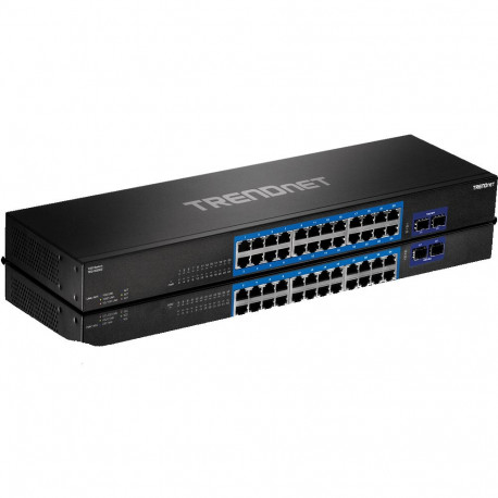 Switch: 24 x 10/100/1000Mbps, 2 x 10Gbps SFP+, räkitav