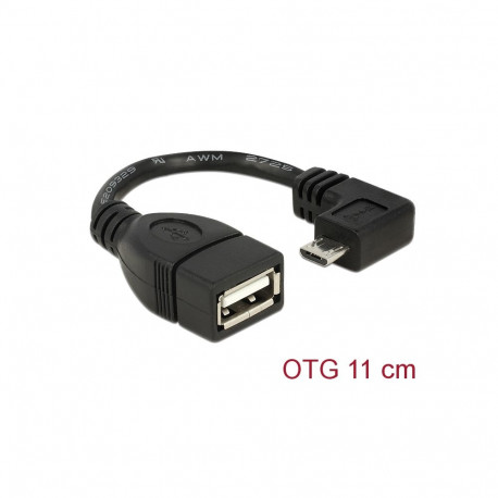 Delock Cable Micro USB type-B male angled > USB 2.0-A female OTG 11 cm