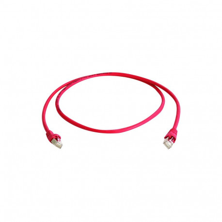 Patch cord S/FTP Cat6a (ISO/IEC), 0.5m MP8 FS500, LSZH, red, 1:1
