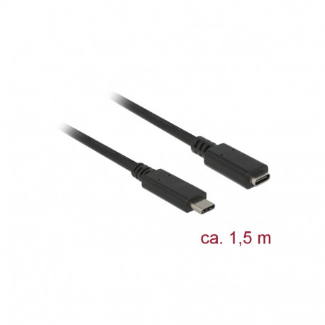 Extension cable SuperSpeed USB (USB 3.1 Gen 1) USB Type-C™ male > female 3 A 1.5 m black