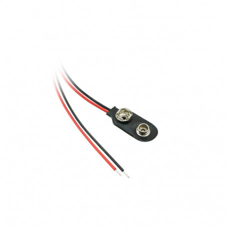 Patareiklemm juhe 150mm 24AWG, 9V patareile