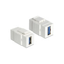 Delock Keystone Module USB 3.0 A female > USB 3.0 A female white