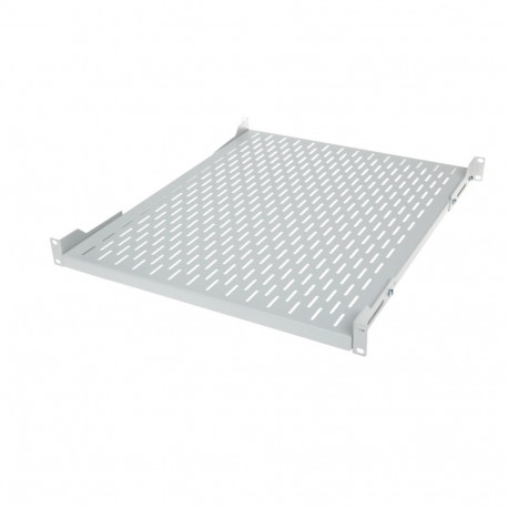 Fixed shelf 19´´, 1U, 350mm, 4-point mounting RAL 7035 grey