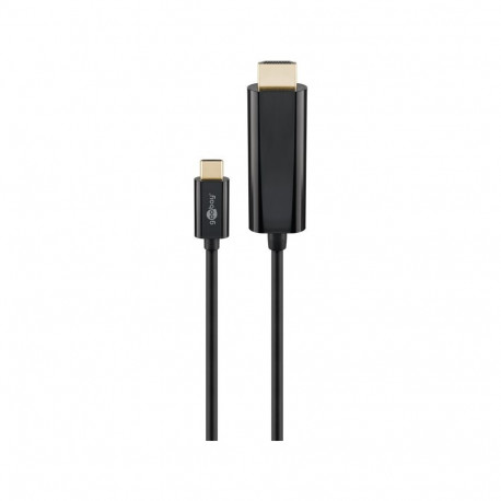 USB-C - HDMI kaabel 1.8m, 4K@60Hz, must, sobib Macidele/PC