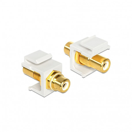 Delock Keystone module RCA female > RCA female gold plated white