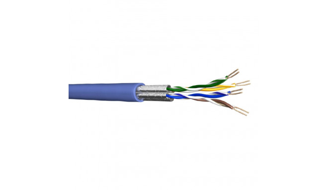 Keerdpaarkaabel Cat6 FTP 4x2x0,5 ühekiuline 23AWG LSZH Dca sinine 305m/kast