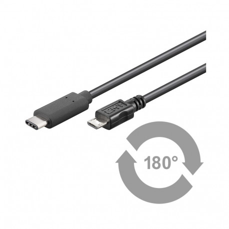 USB 2.0 micro B - USB-C 1.0m, black