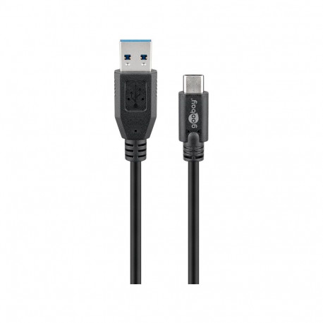 USB-C cable C - A 1.0m, USB 3.1 - USB 3.0, 5Gbps, black