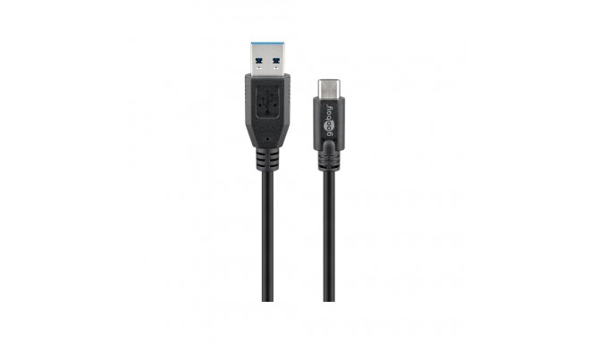 USB-C cable C - A 1.0m, USB 3.1 - USB 3.0, 5Gbps, black