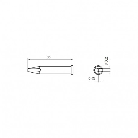 XT CSL SOLDERING TIP CHISEL 3.2X0.45MM