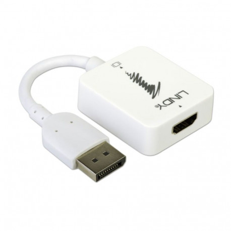 Üleminek HDMI (F) - Displayport (M), 4K@30Hz (Displayport monitorile) 0.15m, valge