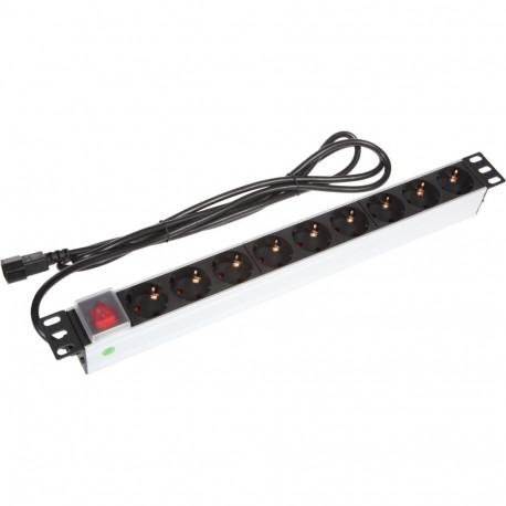 PDU 19´´ 9xDIN49440 (schucko) plug IEC320 C14 Switch on/off