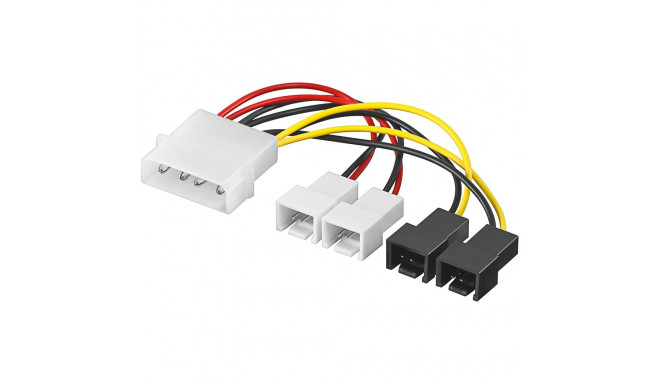 Üleminek Ventilaatori 4pin (Molex) - 2x 3pin 12V + 2x 3pin 5V
