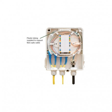 IP Rated Wall Box White IP54 8F with 1+2 25mm Glands UNLOADED