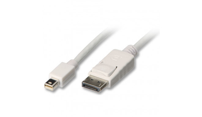 2m Mini DP to DP Cable (White) Mini DP Male to DP Male