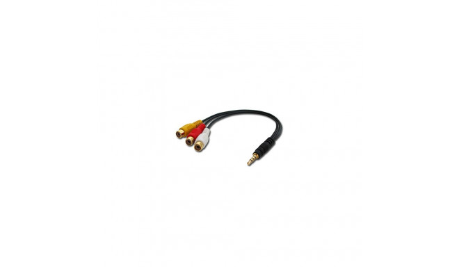 Üleminek 3.5mm (M) (4 pin) - 3xRCA (F) 0.25m, must