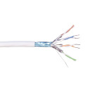 Copper Cable, category 7, 4 pair simplex, F/FTP, LSZH, PiMF600, 23 AWG, 500m, white
