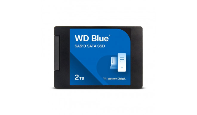 WD Blue SA510 SSD 2TB SATA III 6Gb/s korpuses 2.5-tolline 7mm sisemine üksikpakendis POWERED BY SAND