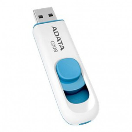 ADATA 32GB USB-mälupulk C008 Slider USB 2.0 valge sinine