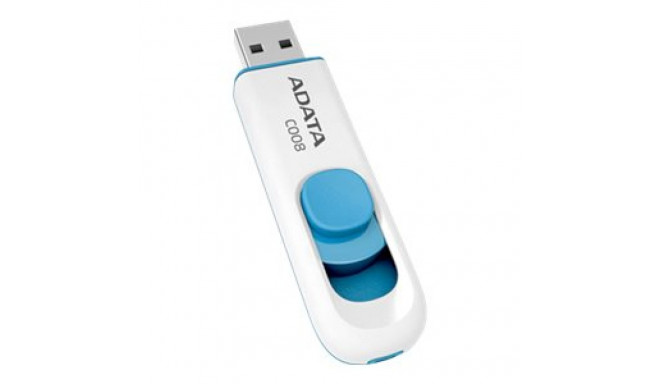 ADATA 32GB USB-mälupulk C008 Slider USB 2.0 valge sinine