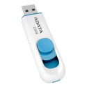 ADATA 64GB USB-mälupulk C008 Slider USB 2.0 valge sinine