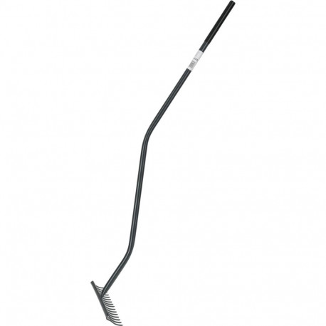 12278 16-hambuline kõver metallist grafiit hall plastikust käepidemega reha