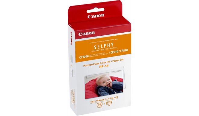 Canon photo paper + ink cartridge RP-54 10x15cm 54 sheets