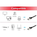 Equip Cat.6A S/FTP Patch Cable, 0.25m, Black