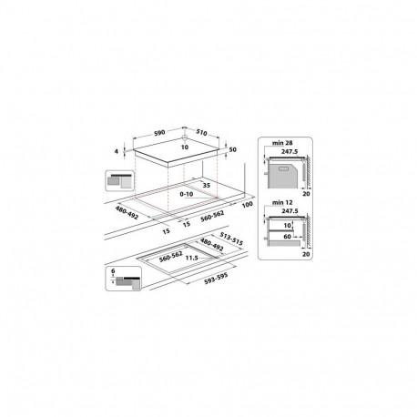 Whirlpool WS Q4860 NE Black Built-in 60 cm Zone induction hob 4 zone(s)