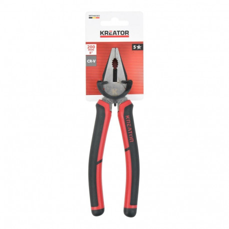 Kombineeritud tangid 200mm KREATOR KRTH60303, lõualuu sügavus 40mm, töö laius 30mm, kroom-vanadium