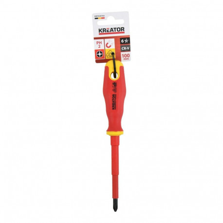 Insulated Phillips Screwdriver KREATOR KRTH20703 100mm PH2 VDE