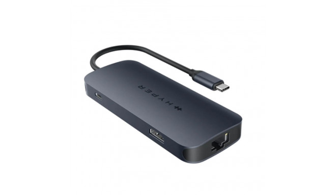 HyperDrive Next 8 Port USB-C hub adapter, kesköösinine