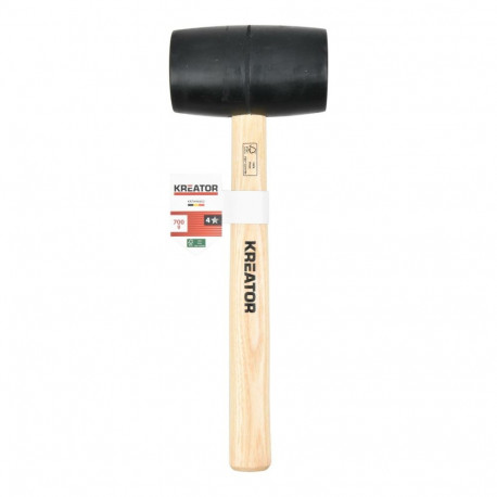 Rubber Hammer 700g, KREATOR, KRTH90602, Head length: 110 mm, Head width: 64 mm, Handle length: 260 m