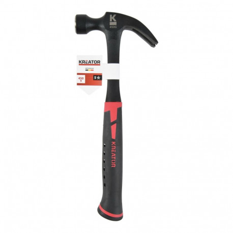 Claw hammer, KREATOR, KRTH90504, Head length: 130 mm, Head width: 30 mm, Shaft length: 285 mm
