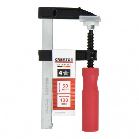 Bar clamp, KREATOR, KRTH40101, Length: 160 mm, Max. jaw depth: 100 mm, Clamping force: 100 kg