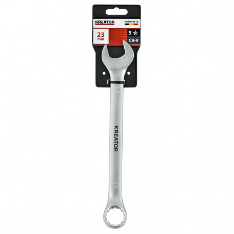 Combination Open-Ring Spanner, KREATOR, KRTH30418, 23 mm, 265 mm, Chrome vanadium