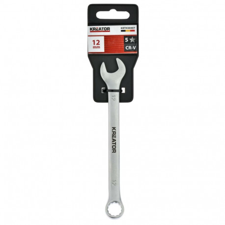 Combination open-ring spanner KREATOR KRTH30407 12 mm 160 mm chrome-vanadium