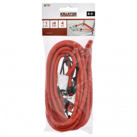 Pagasikummid KREATOR KRTH40902 Ø 8mm, 100cm, 4 tk