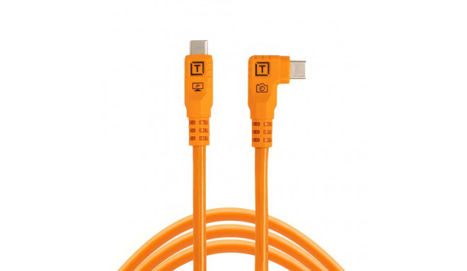 TetherPro Optima 10G USB-C, 1.8m, parempoolse nurgaga, oranž
