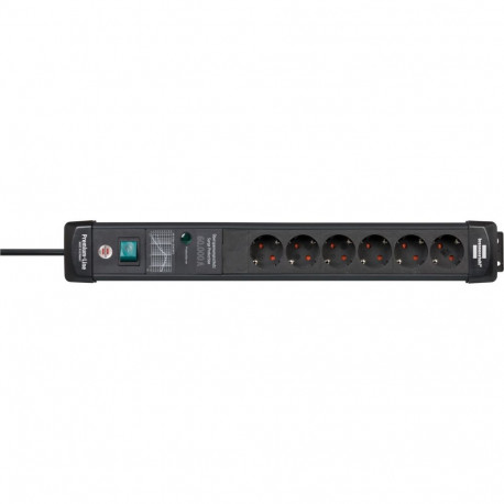 Brennenstuhl Premium-Line power strip 6-way (black, 3 meters, 60,000A surge protection)