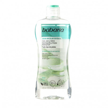 BABARIA ALOE VERA AGUA MICELAR BI-PHASE TODO TIPO DE PIELES 400ML