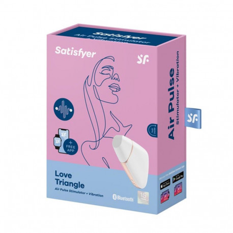 Satisfyer vibraator-stimulaator Love Triangle Bluetooth rakendusega juhitav, valge
