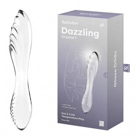 SATISFYER DAZZLING CRYSTAL DILDO HOT & COLD TEMPERATURE PLAY TRANSPARENTE 1UN