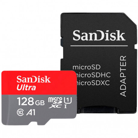 SANDISK Ultra microSDXC 128GB + SD Adapter 140MB/s A1 Class 10 UHS-I